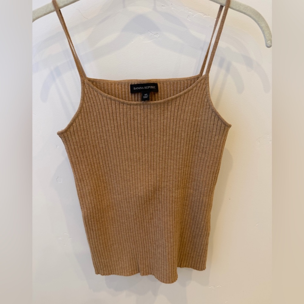 Banana Republic Ribbed Tan Spaghetti-Strap Cami